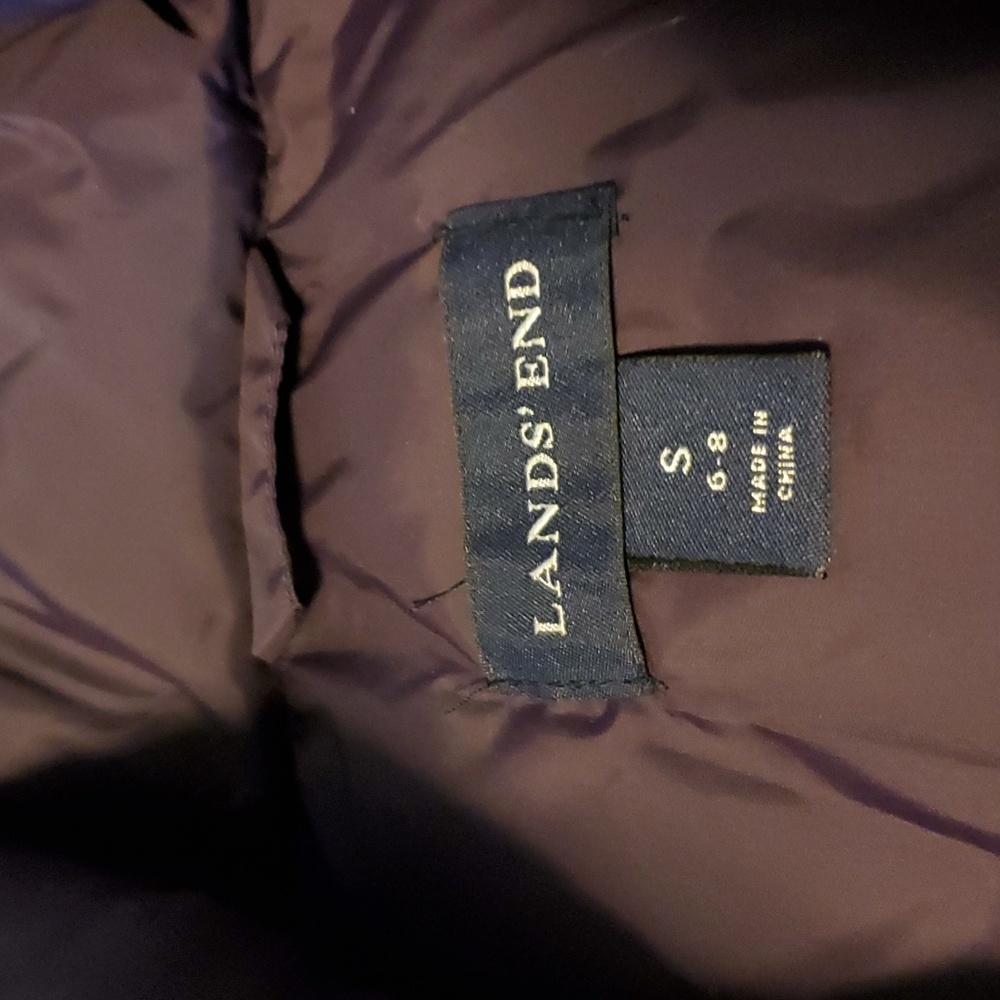 Land's End Down Puffer Vest Eggplant S - Picture 5 of 8